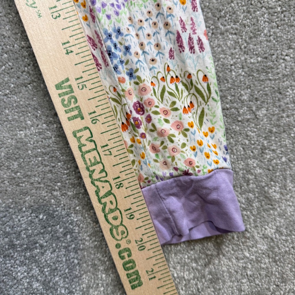 Little Sleepies Flower Fields Bamboo Pajama Set Purple Floral  Girls 7/8 Cottage - Picture 12 of 16